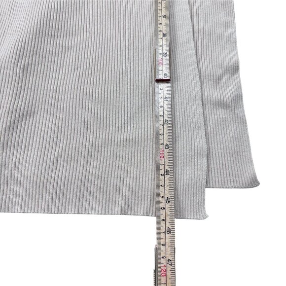 Sleeveless Ribbed Midi Dress With Cutout Waist Side Slit & Contrast Trim In Beig - Picture 8 of 11